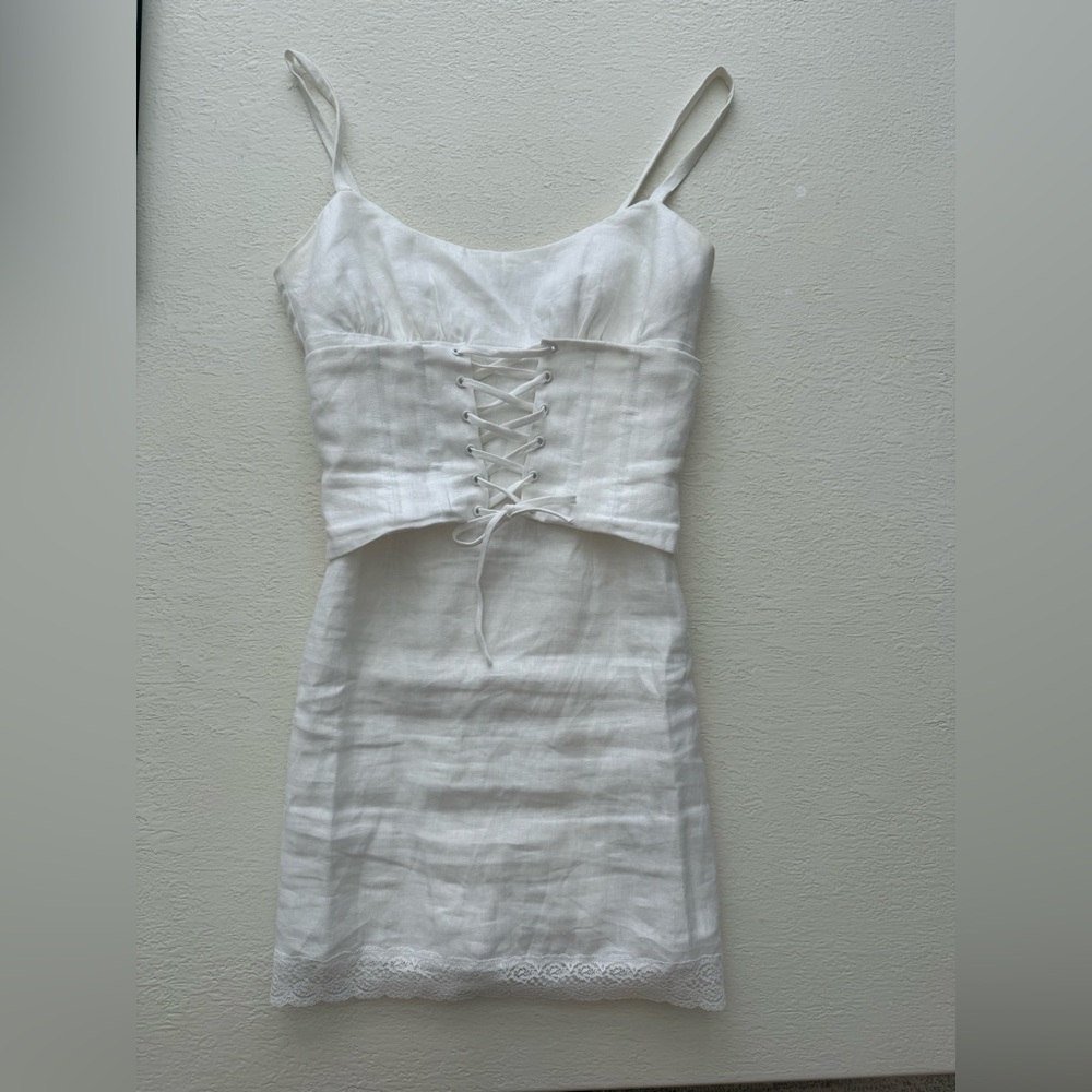 Reformation Ainsley Linen Dress Ivory - Size 4